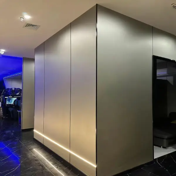 Cyber-style metal wall panels for internet cafes