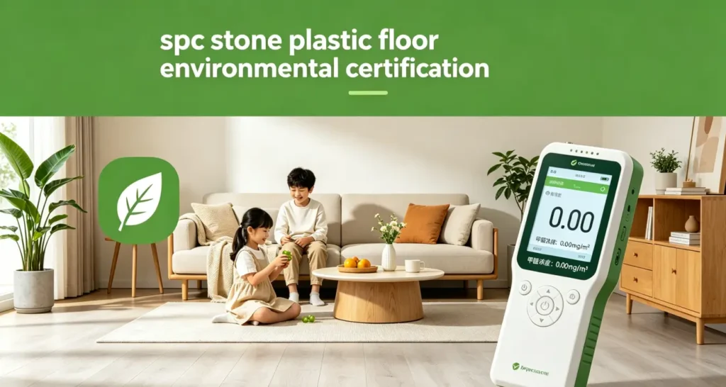 Formaldehyde-free indoor air quality test on SPC flooring with 0.00 measurement