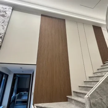 Close-up of premium interior wall cladding and flooring integration for interior decoration